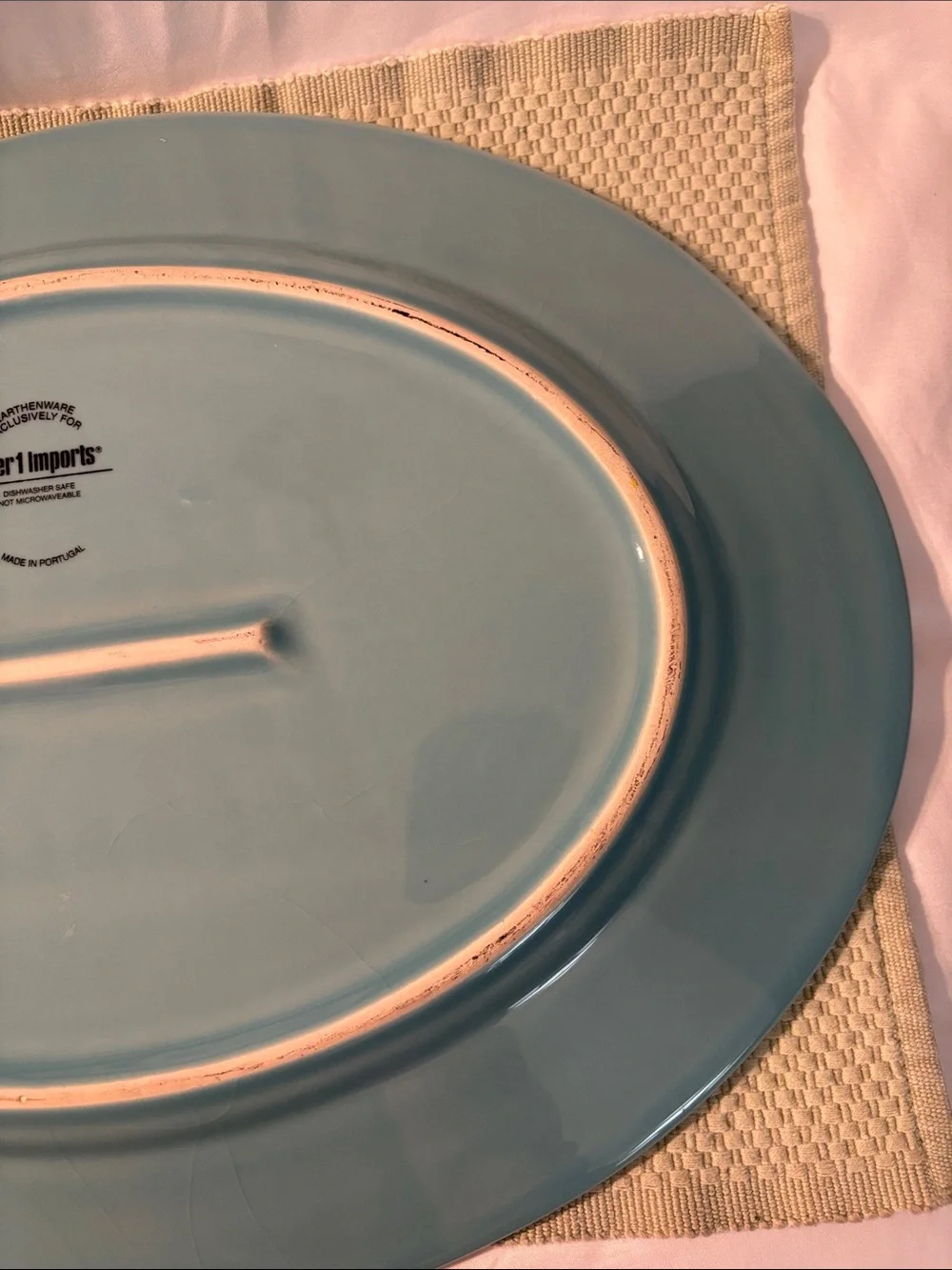 Pier 1 Imports Turquoise Friends and Family Earthenware Exclusive Platter